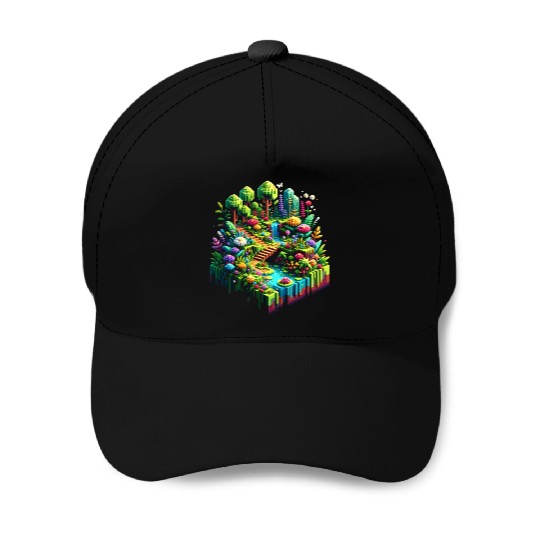 Voxel Enchanted Forest Baseball Caps