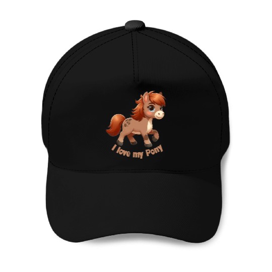 I Love my pony comic Baseball Caps
