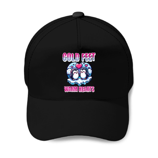 Cold Feet Warm Hearts Love Birds Baseball Caps