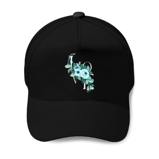 A Teal Rose Love Affair Baseball Caps