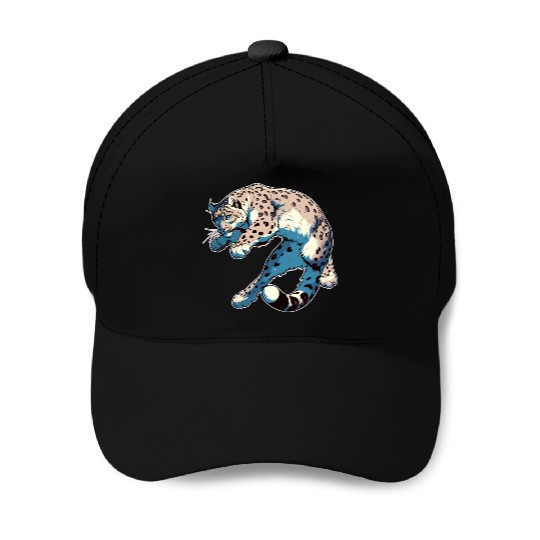 Snow Leopard Leopard White Leopard Baseball Caps