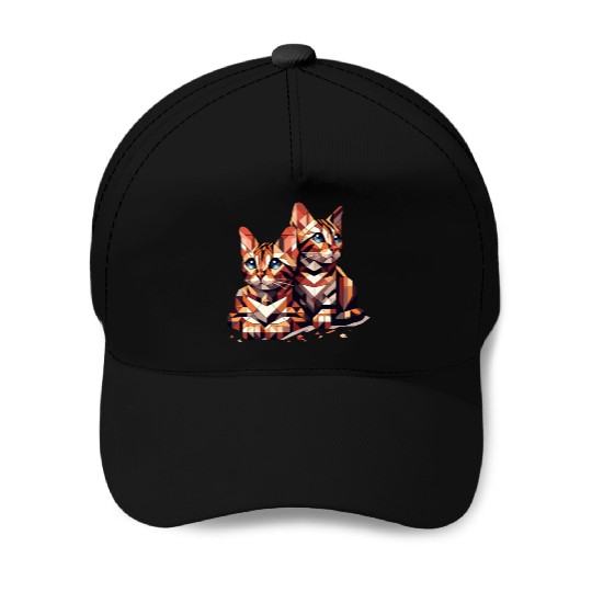 Bengal Kittens Geometric Shape Baseball Caps