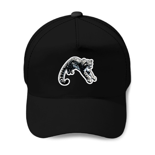 Snow Leopard Leopard White Leopard Baseball Caps