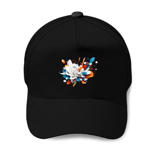 Abstract flower Baseball Caps