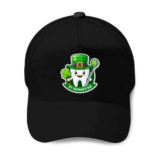 St patricks day cartoon dentist design, cute tooth Baseball Caps