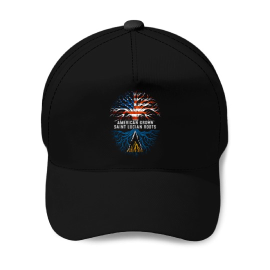 American Grown Saint Lucian Roots Tree Saint Lucia Baseball Caps