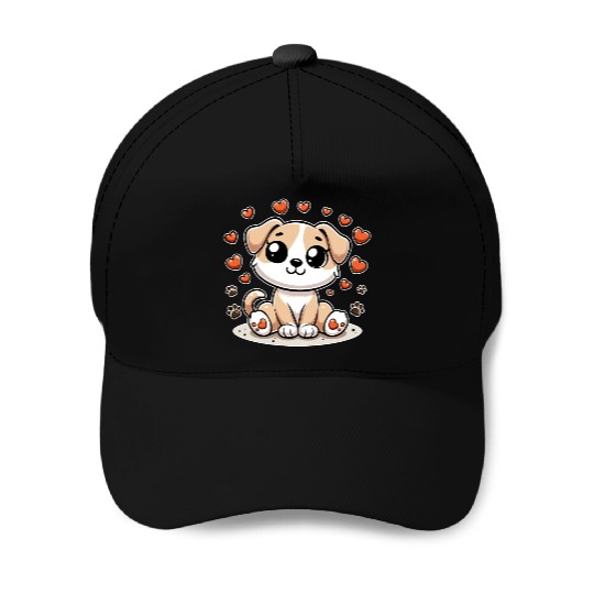Cute Dog - Valentines Day Dog Baseball Caps