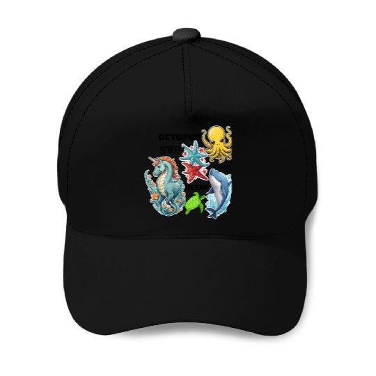 Deep ocean life Baseball Caps
