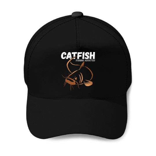 Catfish Fishing Addicted Baseball Caps