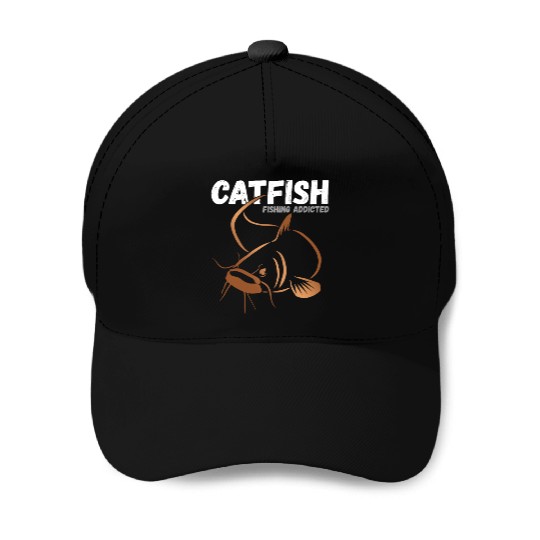 Catfish Fishing Addicted Baseball Caps