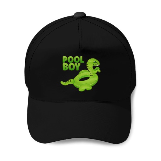 Pool Boy Dinosaur Floatie Swimming Pool Baseball Caps