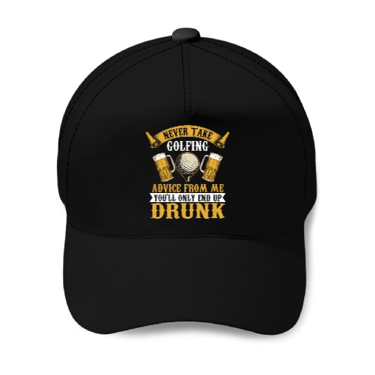 Funny golf beer golfing Baseball Caps