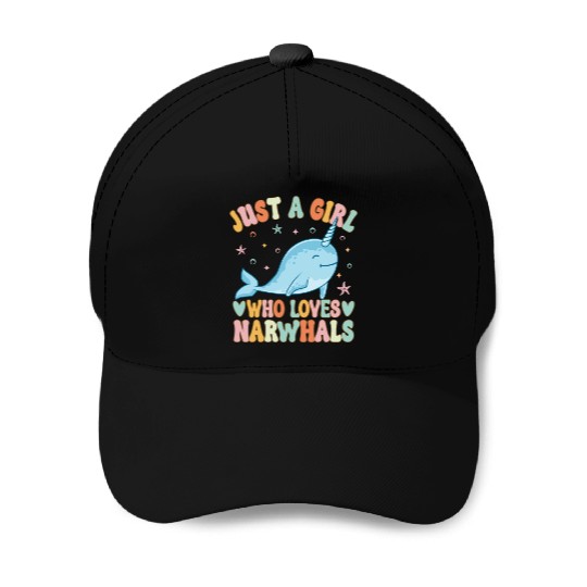 Narwhal Girl Narwhal Lover Baseball Caps