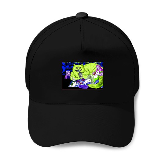 Alice in Picnic land Black (Light Version) Baseball Caps