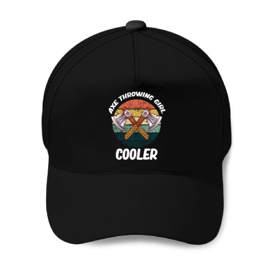 Axe Throwing Girl Cooler Chainsaw Bushcraft Baseball Caps