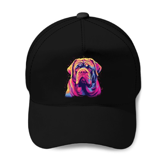Watercolor Colorful Neapolitan Mastiff Baseball Caps
