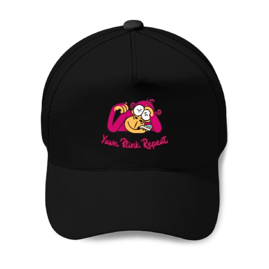 Sleepy Monkey's Mantra: Yawn, Blink, Repeat Baseball Caps
