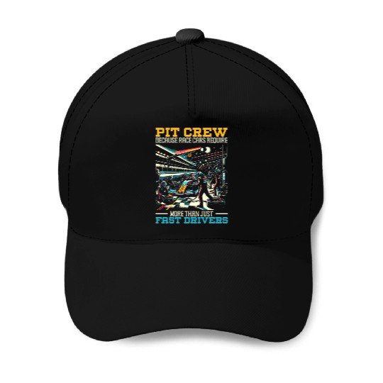 Pit Crew Race Car Racing Race Track Motorsport Baseball Caps