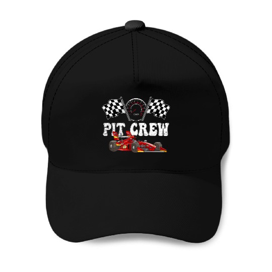 PIT CREW Race Car Baseball Caps - Hosting Parties