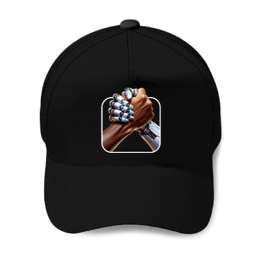 Embracing the Human-Robot Alliance Baseball Caps