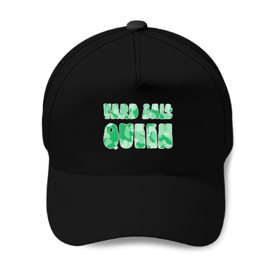 Yard Sale Queen green camo Baseball Caps