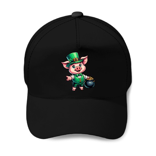 Cute St. Patrick's Piglet Baseball Caps