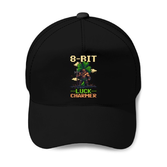 St. Patricks Day Gaming 8-Bit Luck Charmer Baseball Caps