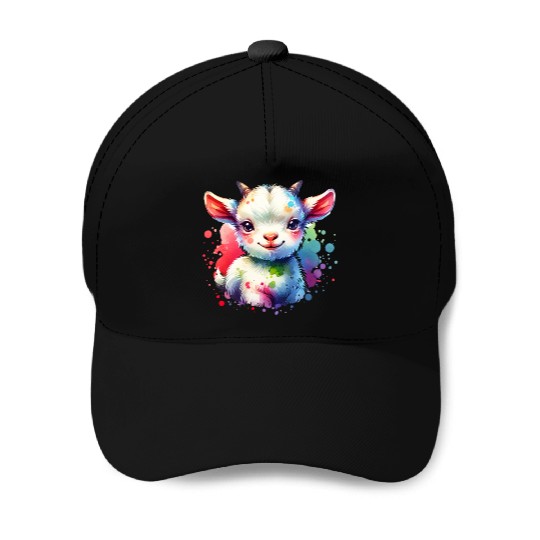 Cute Goat Lover Farm Animal Lamb Enthusiast Design Baseball Caps