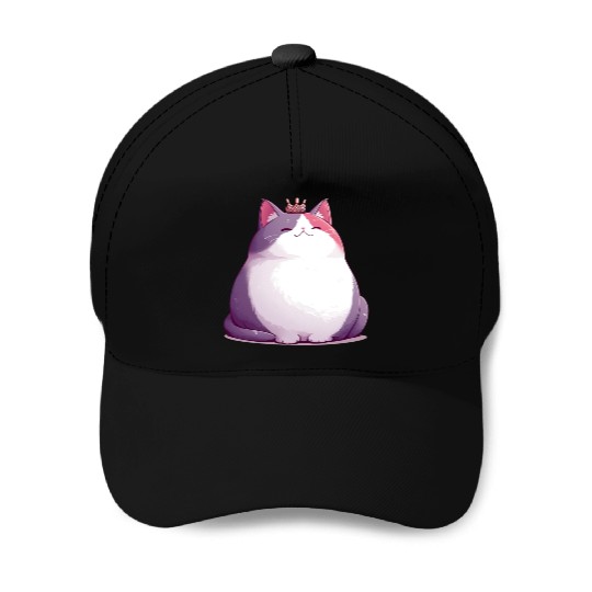 Chunky Kawaii Cat Queen Baseball Caps