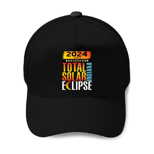 2024 April 8 Total Solar Eclipse INDIANA Baseball Caps