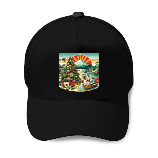 Japanese Style Christmas in July Baseball Caps