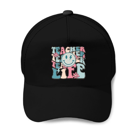 Teacher Life Happy Face Teachers Day Retro Baseball Caps