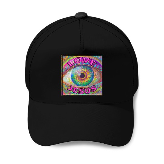 Eye (I) Love Jesus Baseball Caps