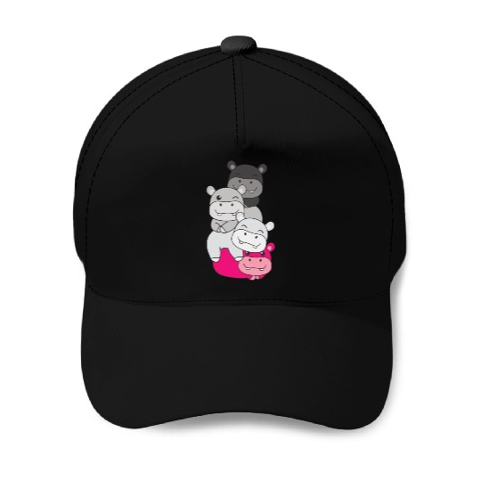 Gynephilia Flag Pride Lgbtq Cute Hippo Baseball Caps