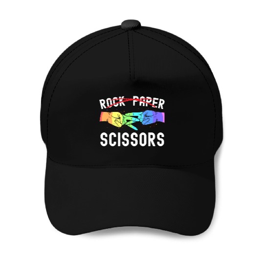 Lesbian Pride Rock Paper Scissors Funny LGBTQ Baseball Caps