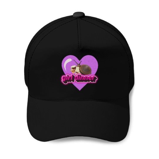 Girl dinner meme snail popcorn cute aesthetic Baseball Caps