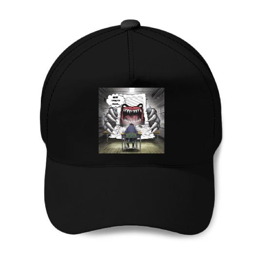 Test Anxiety Student vs Exam Monster Exam Struggle Baseball Caps