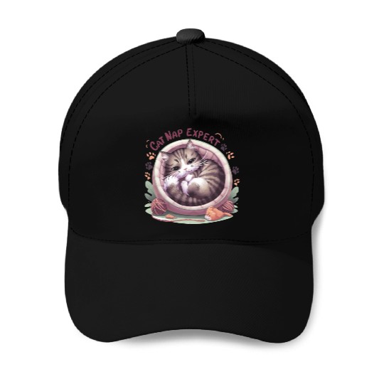 Cat Nap Expert - Funny Cat Outfit! Baseball Caps
