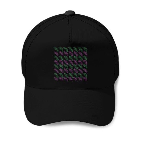 Green Pink Exotic Leaves Pattern Baseball Caps