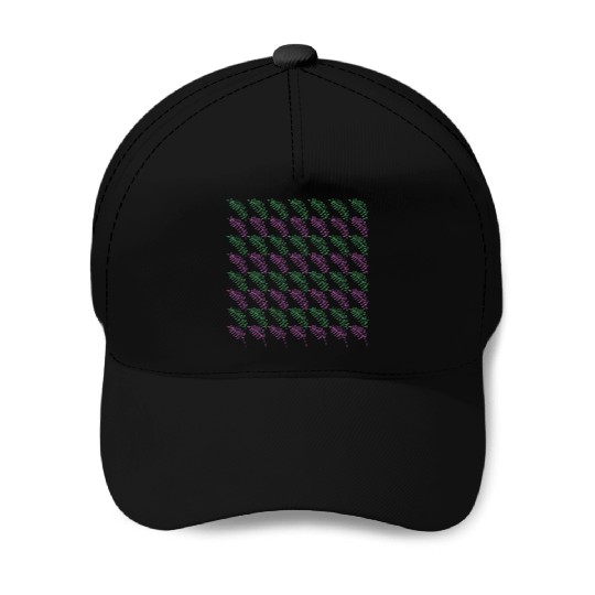 Green Pink Exotic Leaves Pattern Baseball Caps