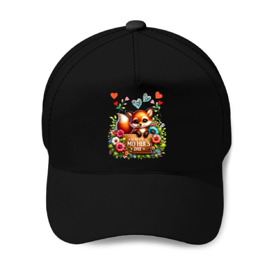 Happy Mothers Day Baby Fox Baseball Caps