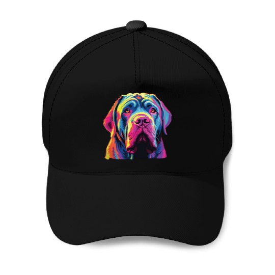 Watercolor Colorful Neapolitan Mastiff Baseball Caps