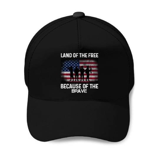 Land of the free because of the brave Baseball Caps
