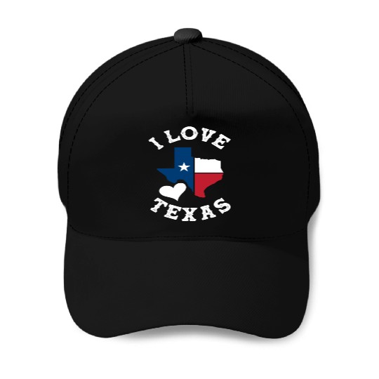 Texas I Love Baseball Caps