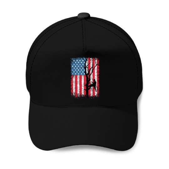 American Flag Arborist Gift For Men Cool Tree Love Baseball Caps