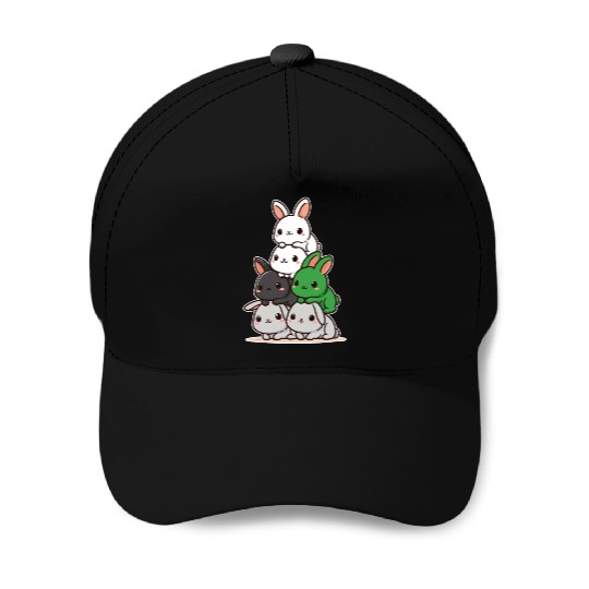 Bunnies Demiromantik Flag Pride Month Cute Bunny Baseball Caps