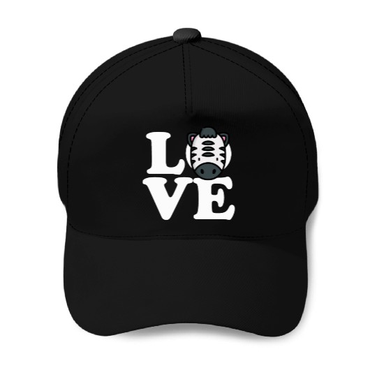 LOVE Zebra Funny Stripes Animal Face African Pun Baseball Caps