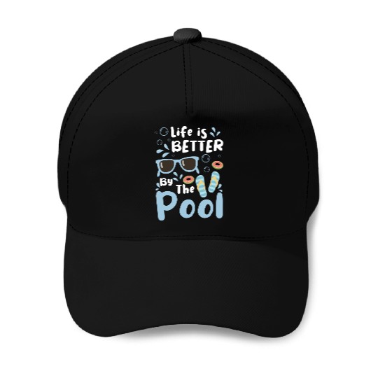 Pool Summer Pool Party Baseball Caps