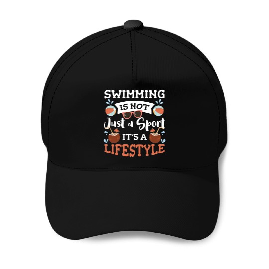 Swimming Summer Sun Baseball Caps