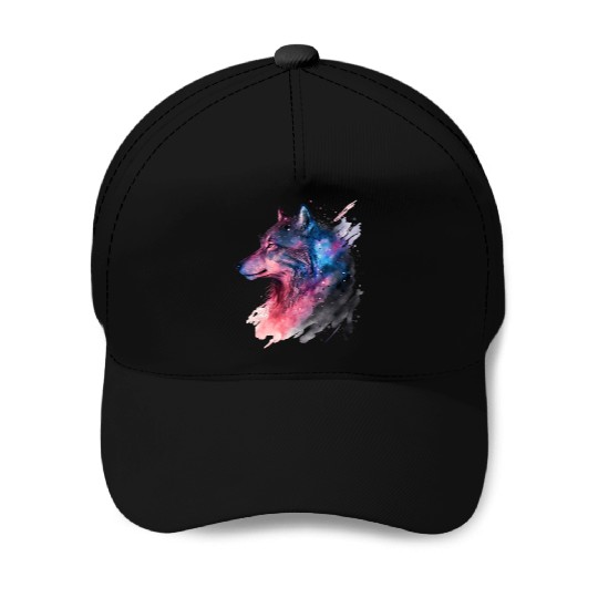 Wolf Print, Cosmic Wolves, Animal Print, Cosmos Baseball Caps